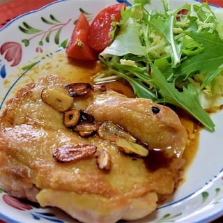 ニンニク醤油のパリパリチキンステーキ❗️